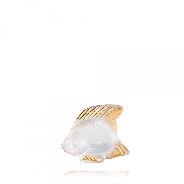 Lalique - Fish Clear and Gold Stamped